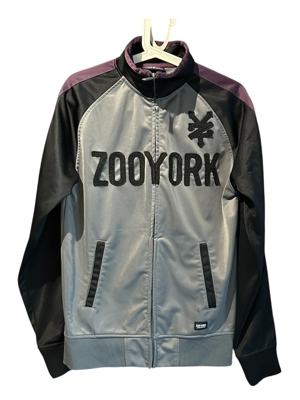 Zoo York Gray, Black & Purple Athletic Zip Jacket